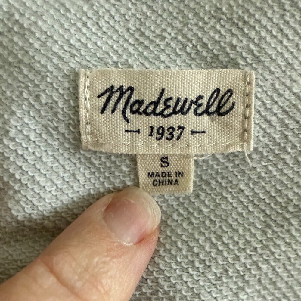 MADEWELL Full Zip Hoodie Sweatshirt Jacket Light Blue Small - Picture 12 of 14